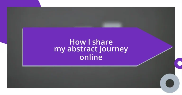 How I share my abstract journey online