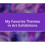 My Favorite Themes in Art Exhibitions